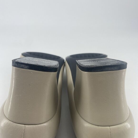 Naturalizer Leather Heel 10N Nude Block Heel Square Toe Non Slip Sole Comfort - Picture 7 of 8